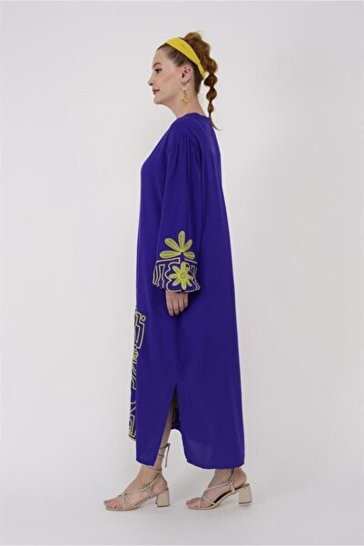 Hazinedan WOMEN'S ETHNIC EMBROIDERY EMBROIDERED LONG DRESS