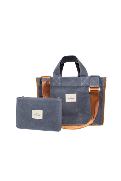 Atelier Bomonti Hishi Rj Tote Bag Denim Mumlu Kanvas Çanta Taba Renk Omuz Askısı