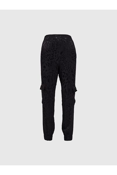 Juste Studio Patterned Black Elastic Trousers