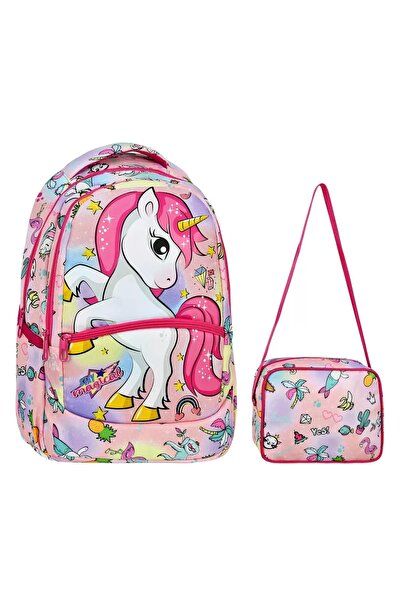 shopshop Rucsac pentru școală primară cu model unicorn pentru fete, geantă de...