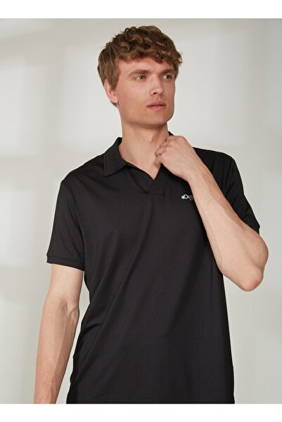 Discovery Expedition Polo Yaka Düz Siyah Erkek T-Shirt NEWPOLO