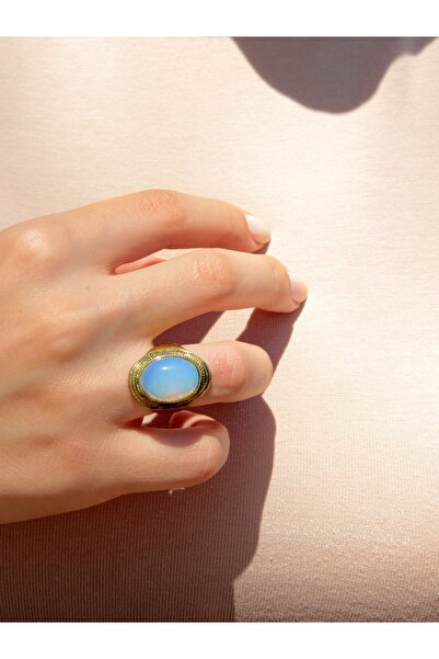 esha خاتم أوبال من الحجر الطبيعي قابل للتعديل