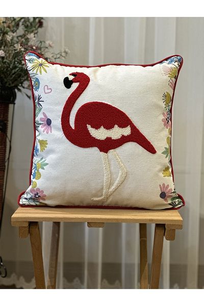 BUGİ HOME COLLECTİON DECORATIVE PUNCH EMBROIDERED CIRLENT CASE WITH SINGLE TIE SWAN
