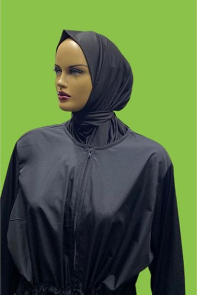 eflin Women's Clothing Ruffled Full Covered Hijab Swimsuit Black