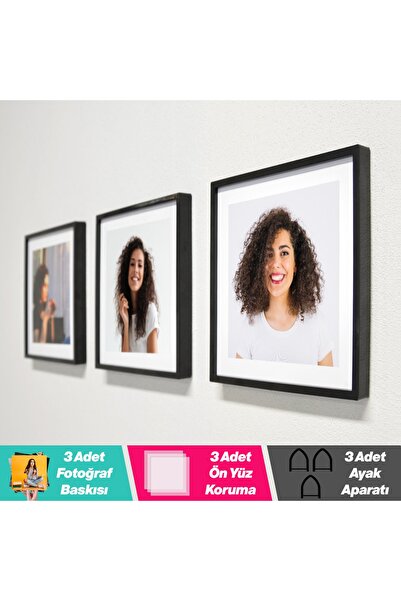 FOTOBASKICI Sök Tak Siyah Çerçeve Seti 21x21 cm (Fotoğraflı)