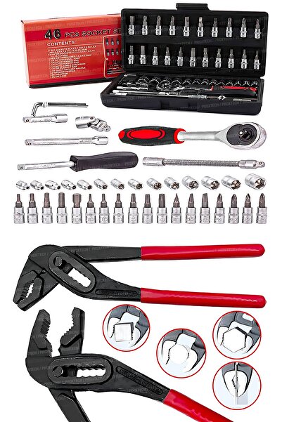 PROXTECH 47Parça Mini Lokma Takımı Otomatik Cırcırlı 1/4" Wrench Set Yüksek Kalite Kombinasyon Ford Pense Set
