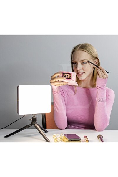 EN SİGA Megalux Mini Masa Ayaklı Kare 10 Inç Profesyonel Fotoğraf Ve Video Çekim Işığı Ring Lıght Stüdyo