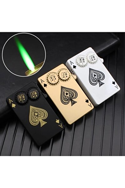 hızıroğulları Yaratici Poker Tasarim Jet Alev Oyun Karti Rüzgar Geçirmez Çakmak