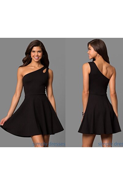 vuvutasarım Mini rochie de seară pentru femei, cu un singur umăr, din stofă elastică Rochie de acasă - 320