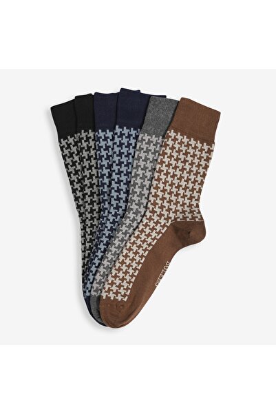 Bolero Yazlık %98 Pamuklu 6'lı Kaz Ayağı Desenli Erkek Lüks Dikişsiz Burunlu ...