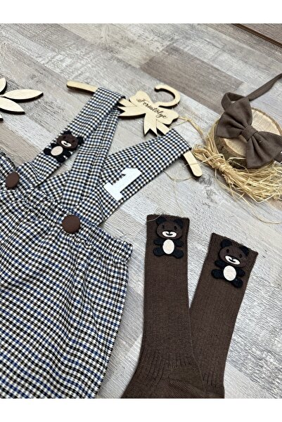 Feriatolye Teddy bear concept baby boy 1 year old birthday special day outfit