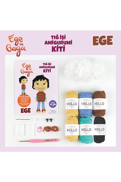 Tuva Yayıncılık Crochet Amigurumi Kit with Aegean and Beak