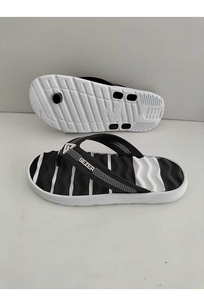 GEZER Papuci unisex cu talpă cu masaj negru - Plajă, mare, piscină zilnic