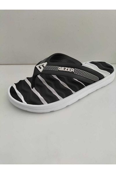 GEZER Papuci unisex cu talpă cu masaj negru - Plajă, mare, piscină zilnic