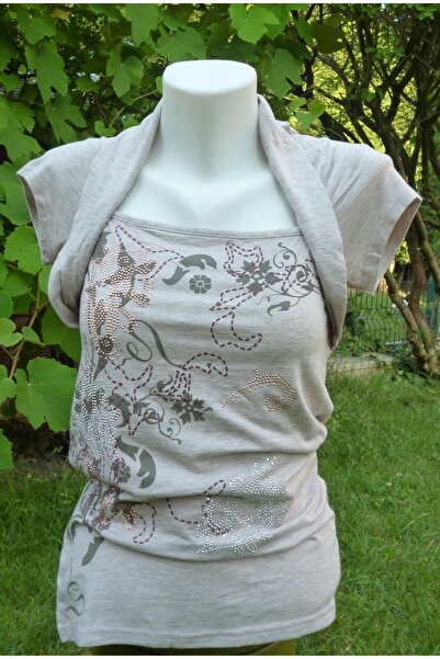 ICEFIELDS KADIN TAŞLI BASKILI T-SHIRT