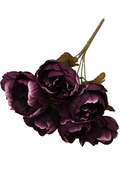 Yapay Çiçek Deposu Yapay Çiçek Kaliteli Şakayık Gül Demeti Mürdüm