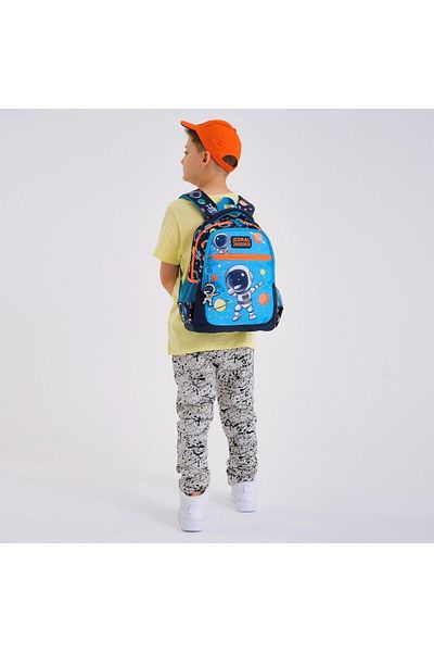 Coral High Set de geanți de școală pentru copii, albastru bleumarin, cu model, 2 piese, SET0223486