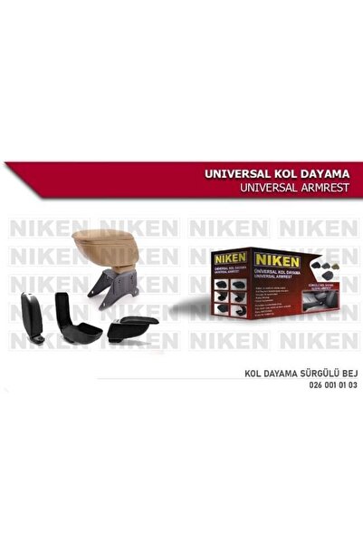 Niken Kolçak - Universal Tip Kolçak - Kol Dayama Sürgülü Bej - Her Araca Uyumlu