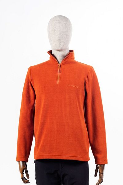 Huğlu Brick Color Half Zipper Fleece Sweatshirt