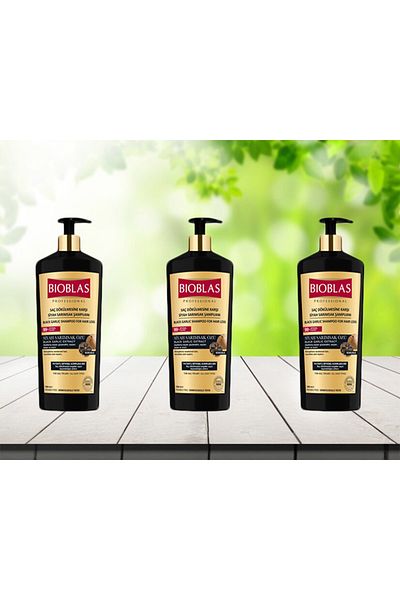 Bioblas Šampon proti vypadávání vlasů černý česnek 1000 ml * 3 ks