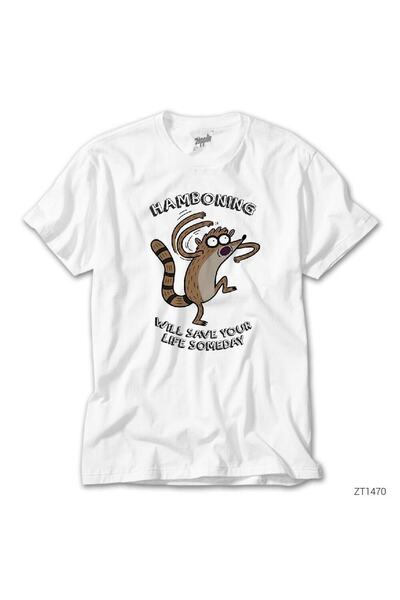 Z zepplin Regular Show Hamboning Tricou alb