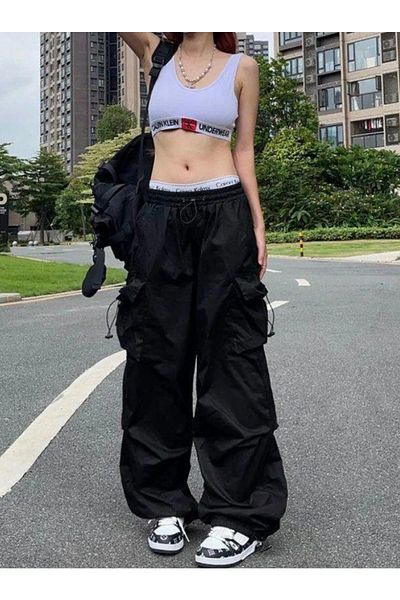 Gofeel Y2K Tactical Baggy Pants - Extreme Loose Fit, Cargo Pocket