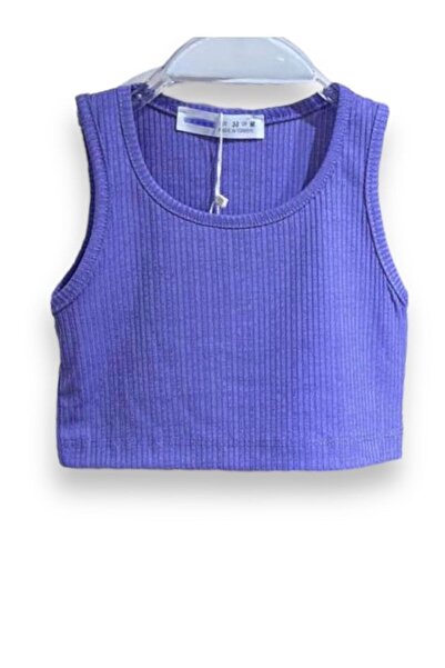 Pink Hippo Kids Devojčica, bluza bez rukava Rebrasto Skraćeni kroj za bal