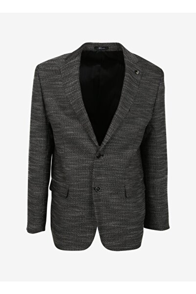 SÜVARİ Süvari Regular Fit Siyah Erkek Armürlü Ceket CT2004800235