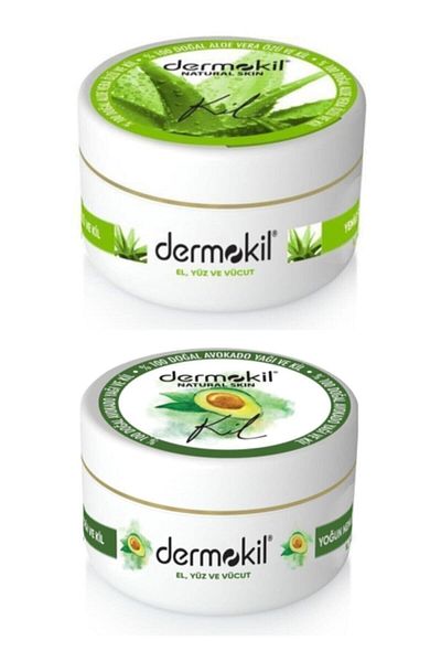 Dermokil Aloevera and Avocado Cream - Hand and Face Care 300ml Set of 2