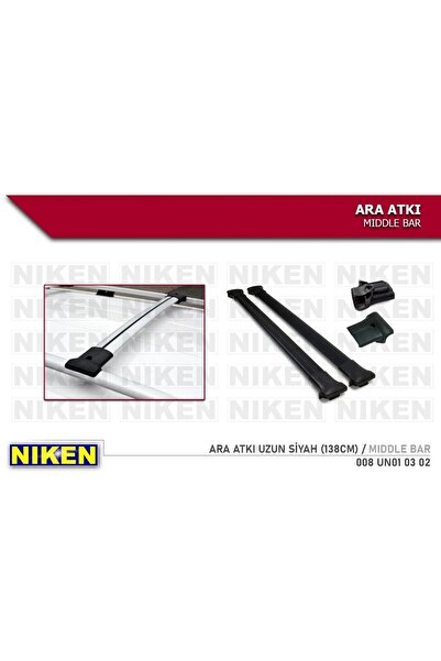 Niken Araç üstü ara atkı tavan barı bagaj taşıyıcı-siyah (yanlardan sıkıştırm...