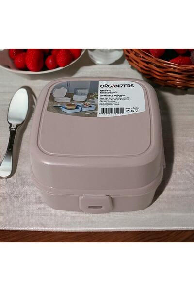 ARALMİNİAVM 2 Katlı 4 Bölmeli Kırmızı Premium Kiddy Lunch Box - 3-1 Beslenme ...