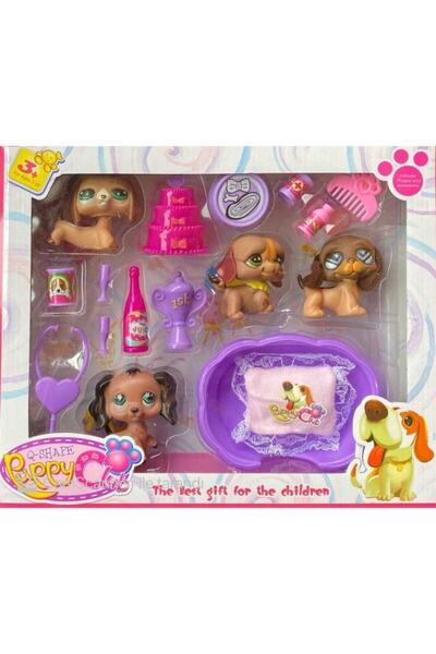 Genel Markalar Petshop Neşeli Minişler 17 Parça 4 Figürlü Oyuncak Seti