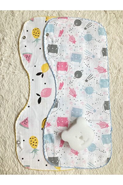 MASALBABY Double Muslin Double Layer Snap Bib/Shoulder Cover & Bath Sponge