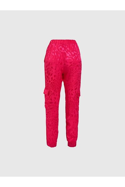 Juste Studio Patterned Fuchsia Elastic Trousers
