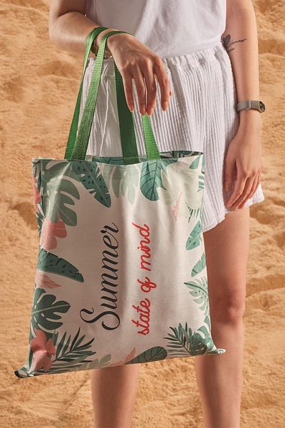 Znp Home Geantă de plajă imprimată cu model Summer Mind