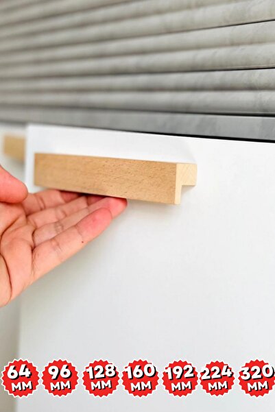 ARTI WOODS Dolap Kulpu, 64 Mm, (6,4 CM), Mutfak Dolap Kulplari, Ahşap Kulp, Cekmece Kulpu, Kulp