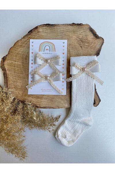 Miniminiksdesing Knee-Cuff Socks and Buckle Set with Lace Accessories