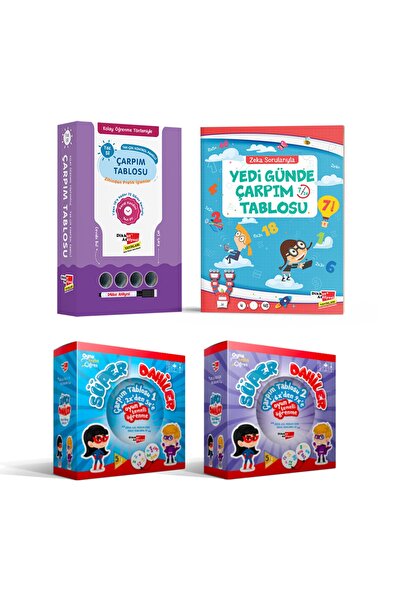 Dikkat Atölyesi Yayınları Süper Dahiler Çarpım Tablosu 4 lü Set