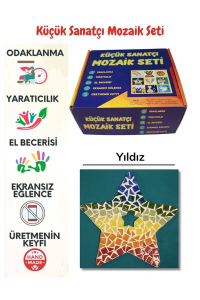 Zen Mozaik مجموعة فسيفساء للأطفال - لعبة تعليمية فنية لتطوير المهارات اليدوية...