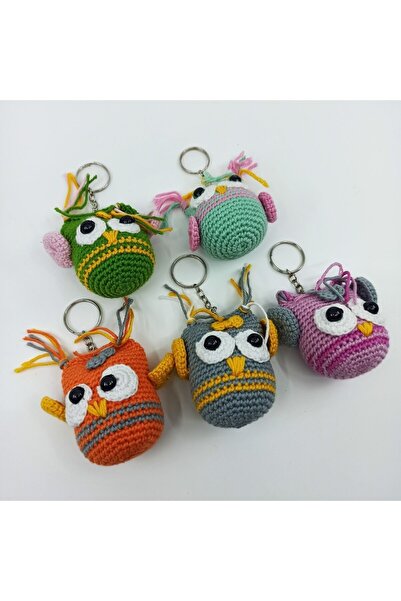 Artvin Amigurumi Organik Örgü Baykuş Anahtarlık