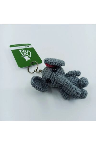 Artvin Amigurumi Organik Örgü Fil Anahtarlık