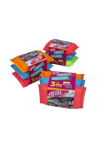 Afilli Colorful magic sponge eco pack of 3