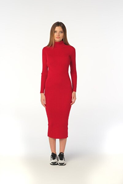 GUUZİA Piros Corduroy Bodycon kötött ruha újév újév karácsony