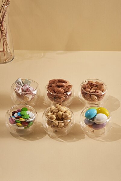 Generic Brand 6-Piece Double Walled Mini Sauce Bowl Dragee Turkish Delight Bowl