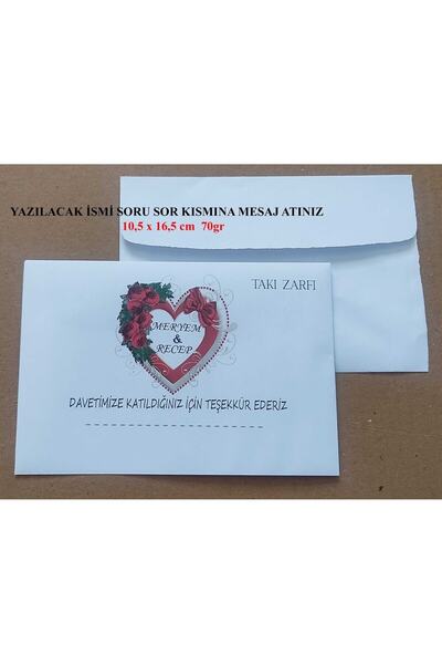 ART HEDİYE 60 de bucăți personalizat pentru numele tău nuntă logodna henna bani bijuterii plic 10,5 x 16,5 cm Tssyt