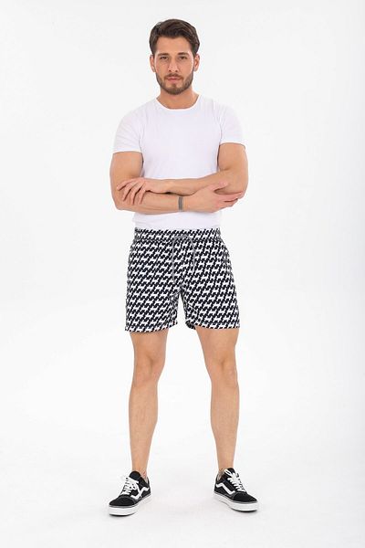Deafox Ανδρικό θαλάσσιο σορτς μαύρο με ψηφιακή εκτύπωση
