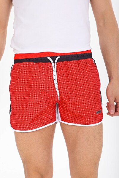 Deafox Pantaloni scurți de baie pentru bărbați cu modele de buline portocalii...