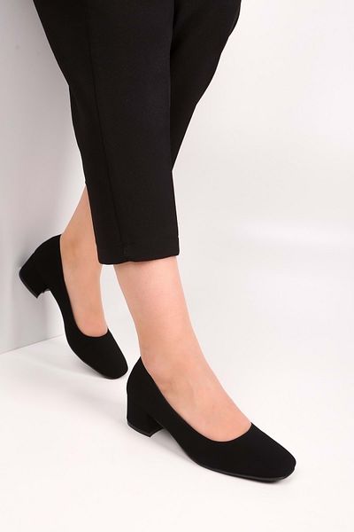 Shoeberry Pantofi cu toc din nubuc Epic Black de damă