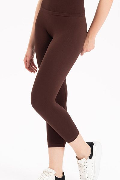 Formeasy Women's Seamless Ribbed Capri Short Tights 9006