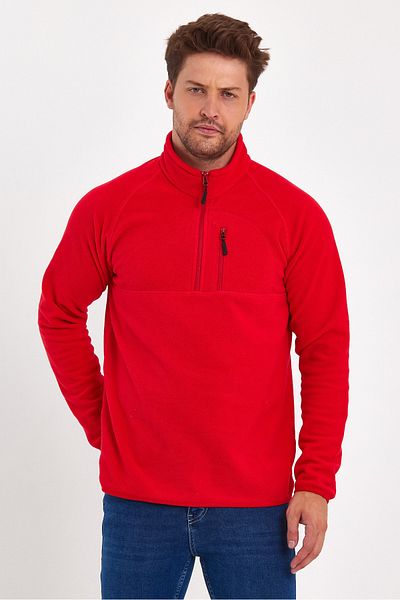 Rodi Micro Fleece Stand Collar Sweatshirt Rd24ke056015 Red